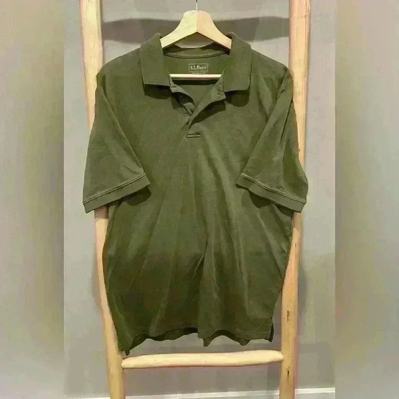 L.L Bean polo size medium tall olive green - Picture 1 of 5